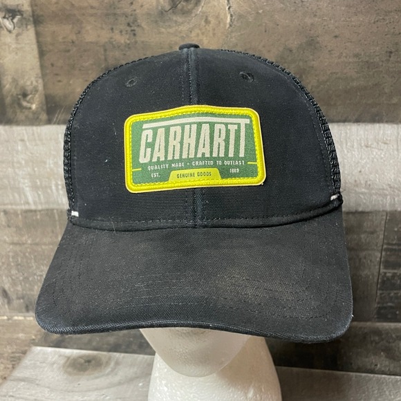 Carhartt Other - Carhartt Hat Trucker Cap Black Adjustable Genuine Goods Patch Logo
